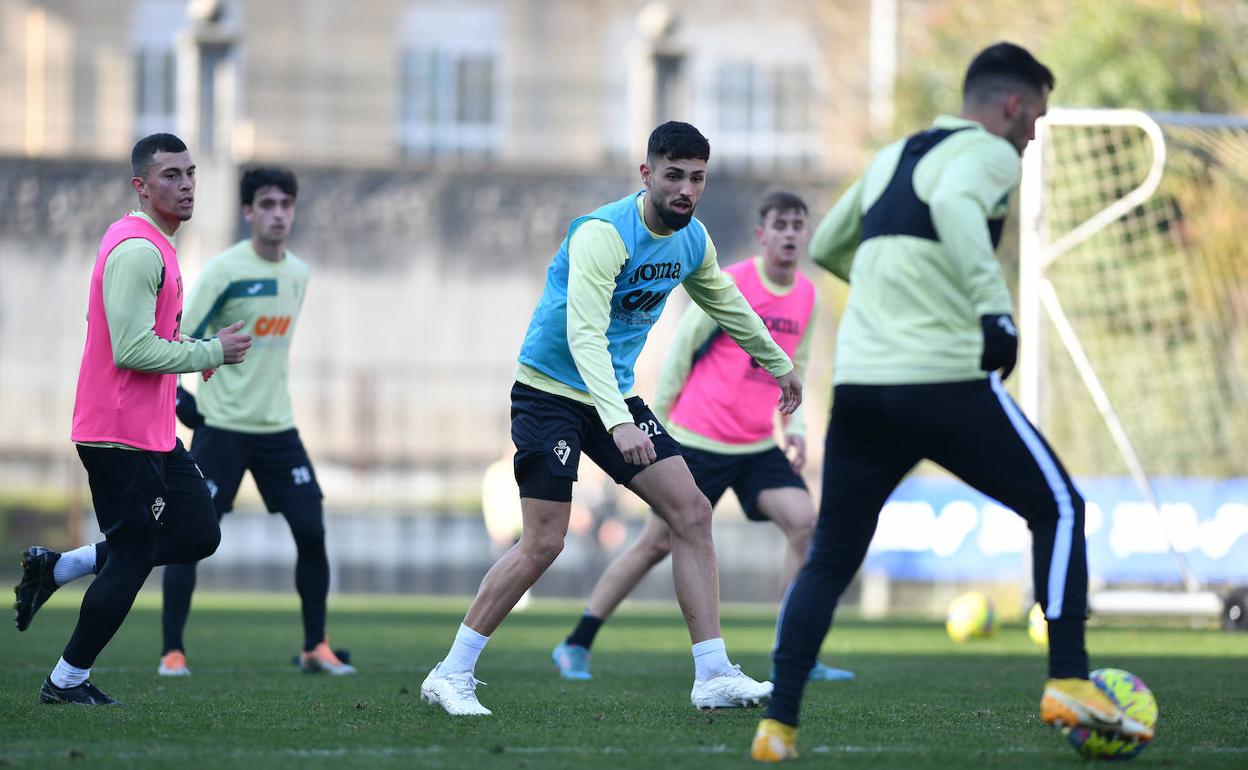 Nolaskoain en el entrenamiento de este miércoles.