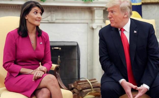Nikki Haley and Donald Trump, in a file image
