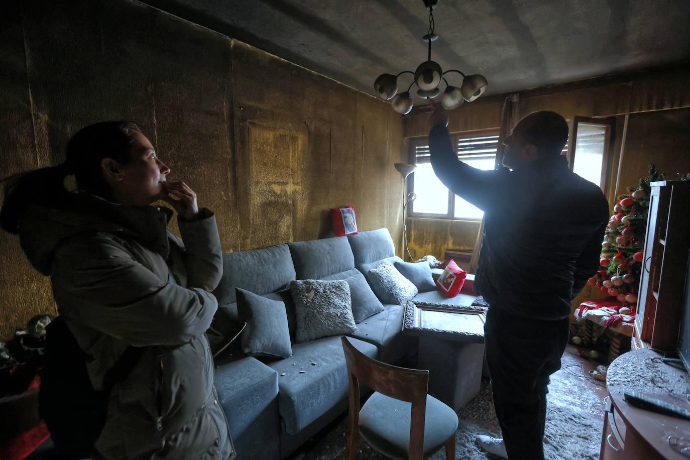 Fotos: La vivienda calcinada en Errenteria, desde dentro