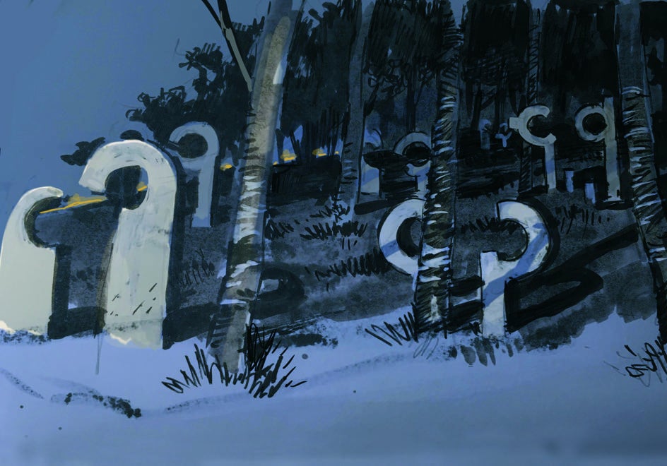 Una viñeta del cómic 'The Nice House On The Lake', en la que se aprecia el homenaje que el dibujante tributa al artista donostiarra.