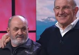 Juanito Oiarzabal y José Luis Korta, capitanes de El Conquistador.