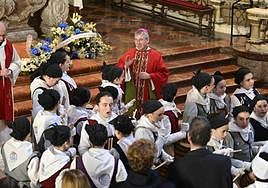 Fernando Prado durante la misa por el Día de San Sebastián.