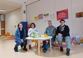 Cruz, Jauregi, Sarasua y Goikoetxea, en la presentación de la campaña de matriculación del curso 2024-2025.