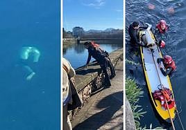 El operativo desplegado por la aparición de la mitad inferior de un maniquí en el Urumea en Donostia.