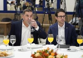 Otegi y Otxandiano esta mañana el desayuno de Fórum Europa-Tribuna Euskadi