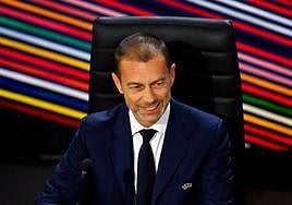 El presidente de la UEFA Aleksander Čeferin, durante la reunión anual del Comité Ejecutivo celebrado este jueves en Paris.