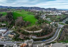Vista aérea del bidegorri de Añorga.