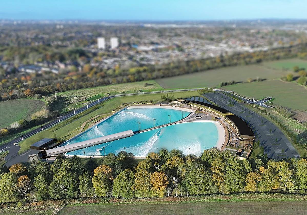 Así será el complejo de playa y surf de Wavegarden en Birmingham