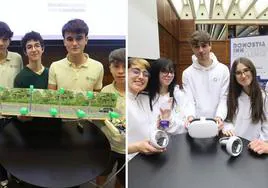 Alumnos de St. Patrick's English School y Ceinpro junto a sus proyectos ganadores.