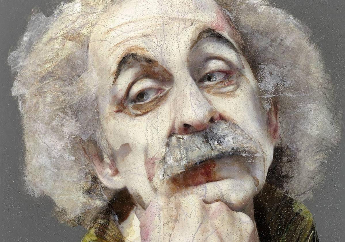 Óleo 'Albert Einstein' de la artista Lita Cabellut.