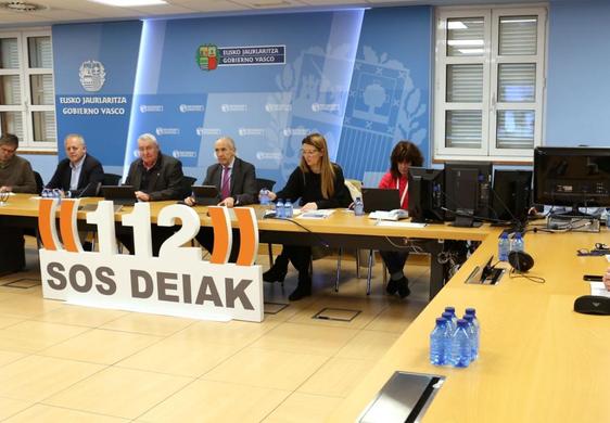 La reunión de este martes del consejo asesor que ha decidido desactivar esta tarde el Plan Especial de Emergencias por Riesgo de Inundaciones de Euskadi.
