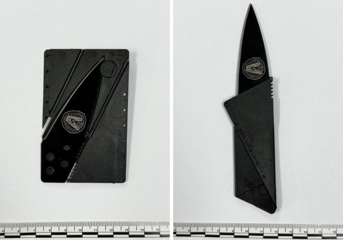 Al desplegarse la tarjeta aparece el objeto punzante y afilado.