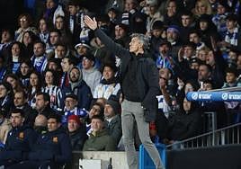 Imanol Alguacil durante un momento de la semifinal contra el Mallorca.