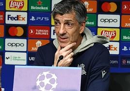 Imanol Alguacil, durante la rueda de prensa de este lunes.