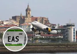 Un avión de la compañia Vueling despega del aeropuerto de Hondarribia