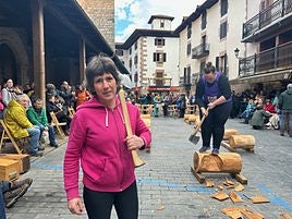 Maika Ariztegi en una de sus últimas citas, en Doneztebe con motivo del Día de la Mujer.