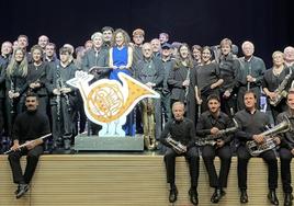 La Banda de Música, después de una de sus últimas actuaciones en el auditorio Itsas Etxea.