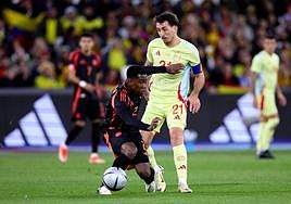 Oyarzabal, en el partido amistoso contra Colombia.