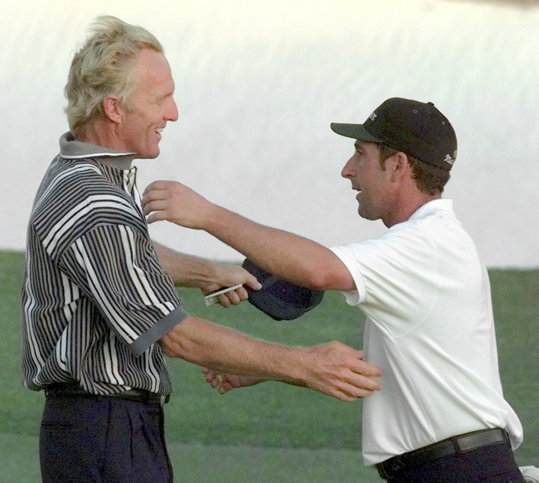 Olazabal con Norman en 1999.