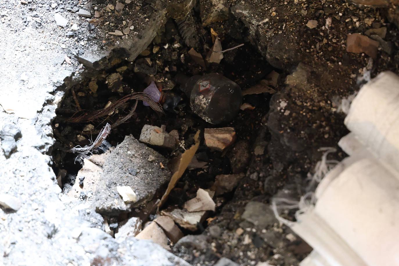 Así ha quedado la vivienda de Begoña Santos en Errenteria tras el incendio