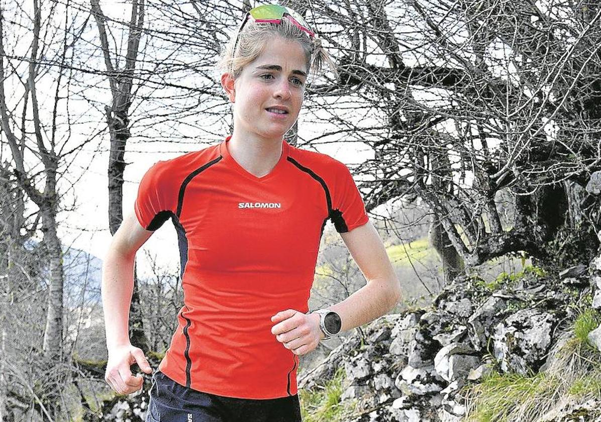 Malen Osa, durante un entrenamiento reciente en Arantzazu.