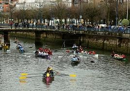 El río Oiartzun acoge la undécima jornada de bateles.