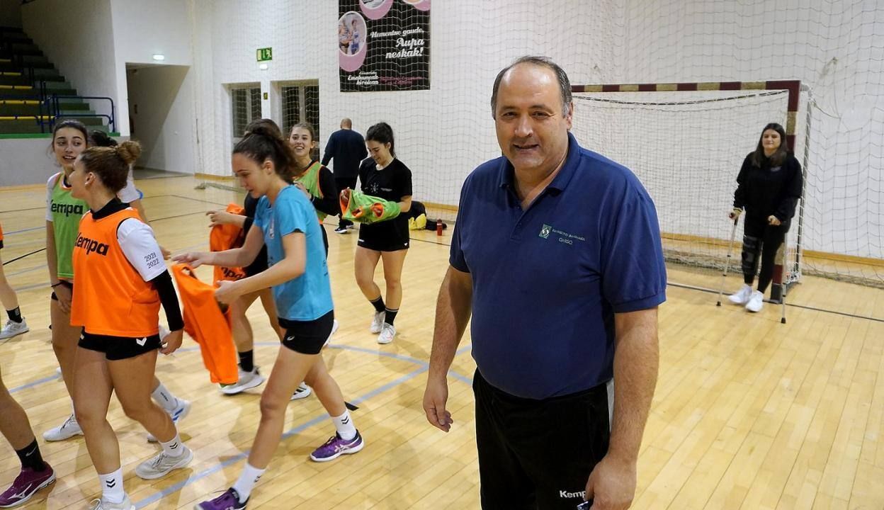 Jesús Romero, durante un entrenamiento con el Ereintza.