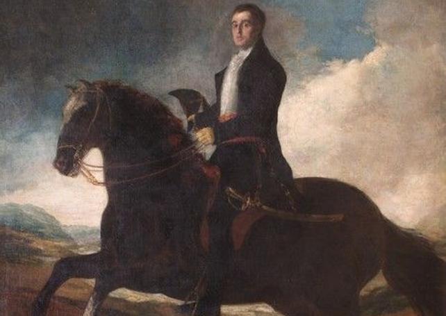 El duque de Wellington a caballo. Por Goya. Hacia 1812.