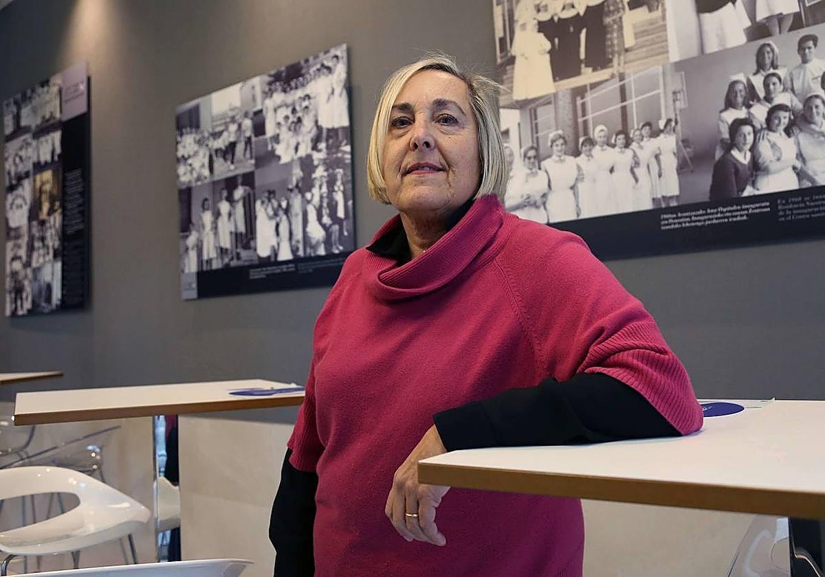 Rosa Sancho, en la sede del Colegio Oficial de Enfermería de Gipuzkoa.