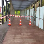 Cerrado un tramo de Zumardi Handia por desprendimientos de hormigón en el puente de la autovía