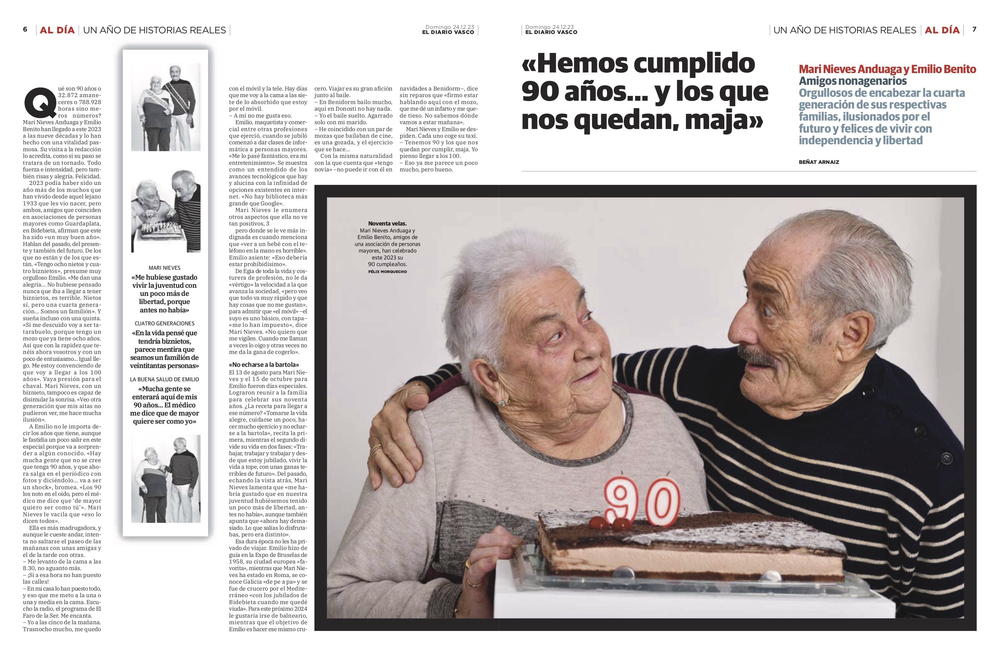 Dos páginas del suplemento 'Lectores con historias de portada'.