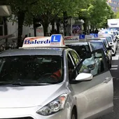 Protesta de las autoescuelas este miércoles en Donostia