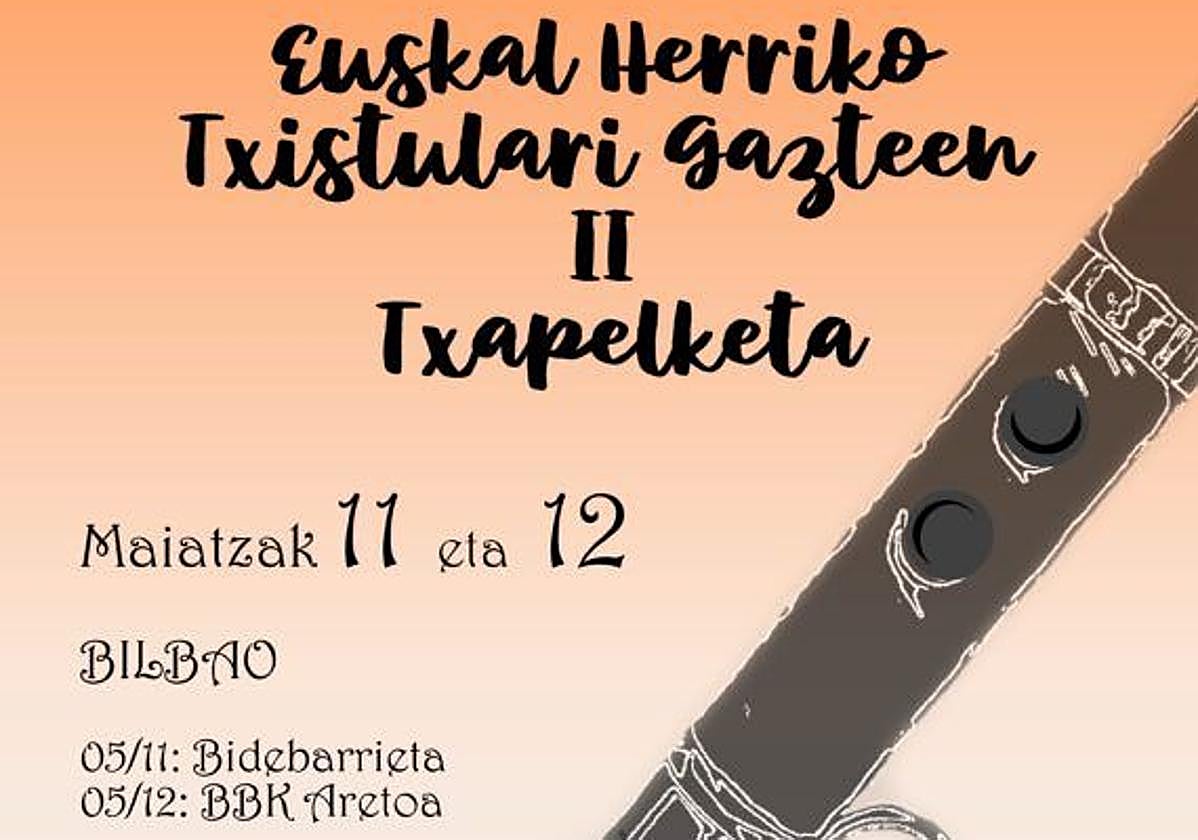 Euskal Herriko Txistulari Gazteen II. Txapelketak 39 bakarlari bilduko ditu asteburuan honetan