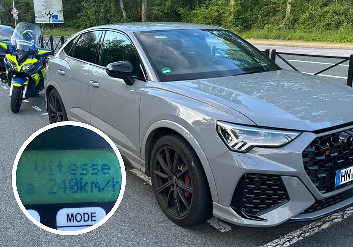 El joven francés fue cazado con el medidor de velocidad de la Gendarmería a 240 km/h.