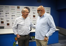 Zubizarreta y Mozo, en la sala de prensa antes de la presentación.