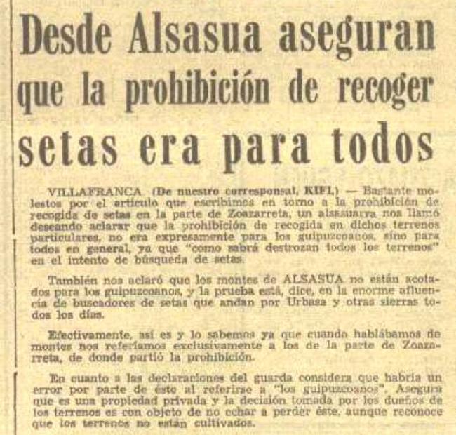 Matización que apareció en EL DIARIO VASCO el 19-V-1974.