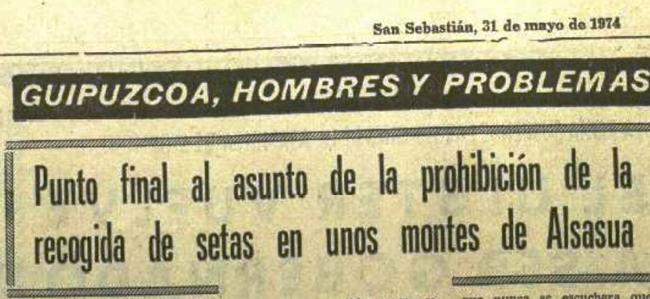 Cabecera del último artículo publicado sobre el tema en mayo de 1974.