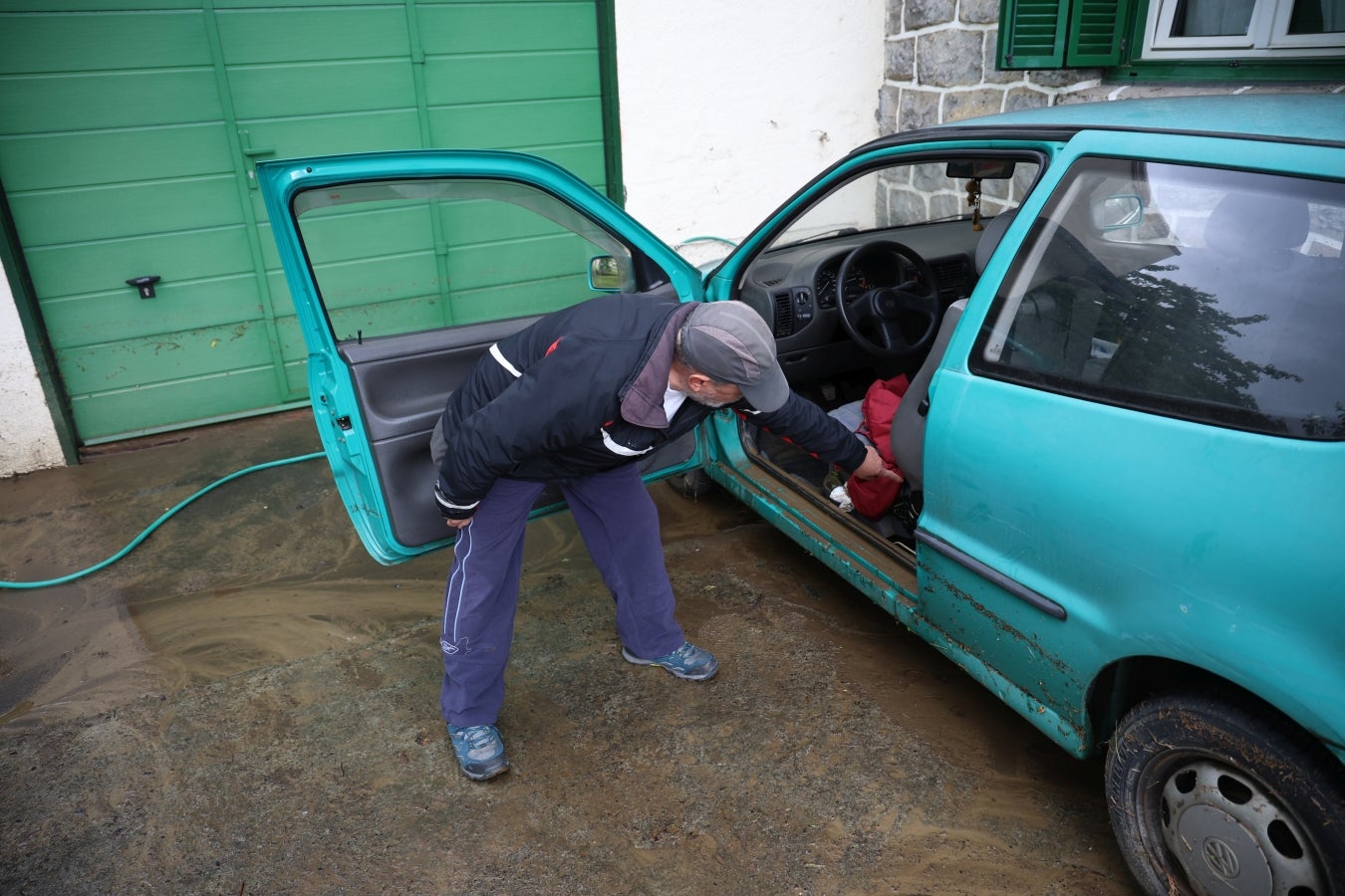 Barro y más barro en Lazkao