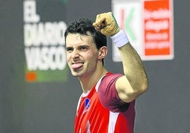 Altuna III celebra el pase a la final en el Atano III de Donostia