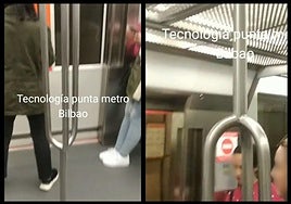 Dos pantallazos del vídeo sobre Metro Bilbao.