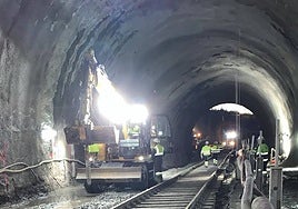 Trabajos de reparación llevados a cabo los últimos días en el túnel de Gaintxurizketa.