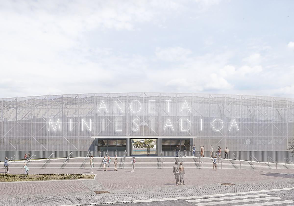 Las infografías de la propuesta definitiva para la remodelación que se trasladará pasado mañana al Consejo de Administración de Anoeta Kiroldegia.