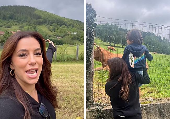 Eva Longoria, este domingo, en Olazabal.
