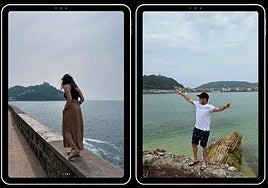 Dos imágenes compartidas por turistas en San Sebastián este fin de semana.