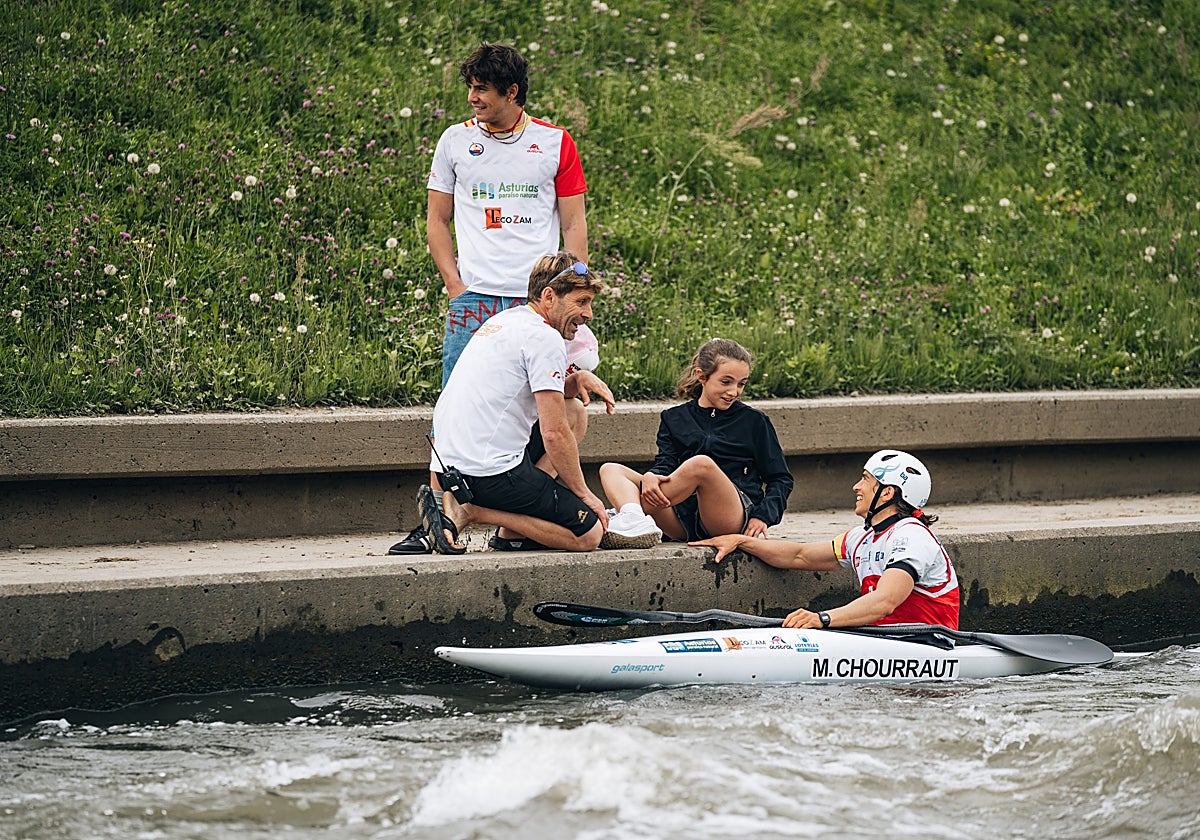 Chourraut, celebrando el éxito con su familia
