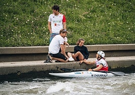Chourraut, celebrando el éxito con su familia