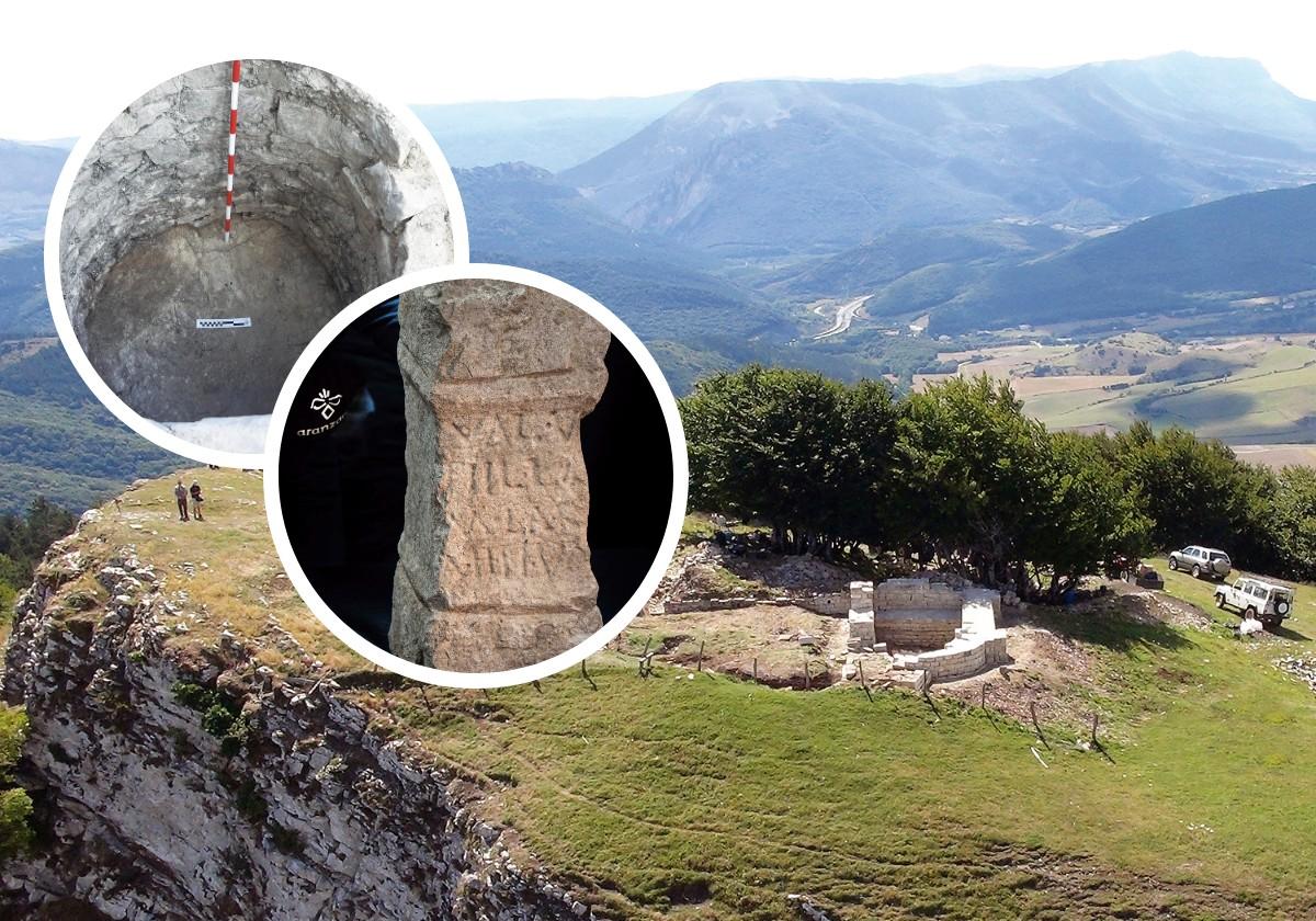 Lugar de la excavación donde se localizó el altar con la inscripción, en un pozo de un metro.