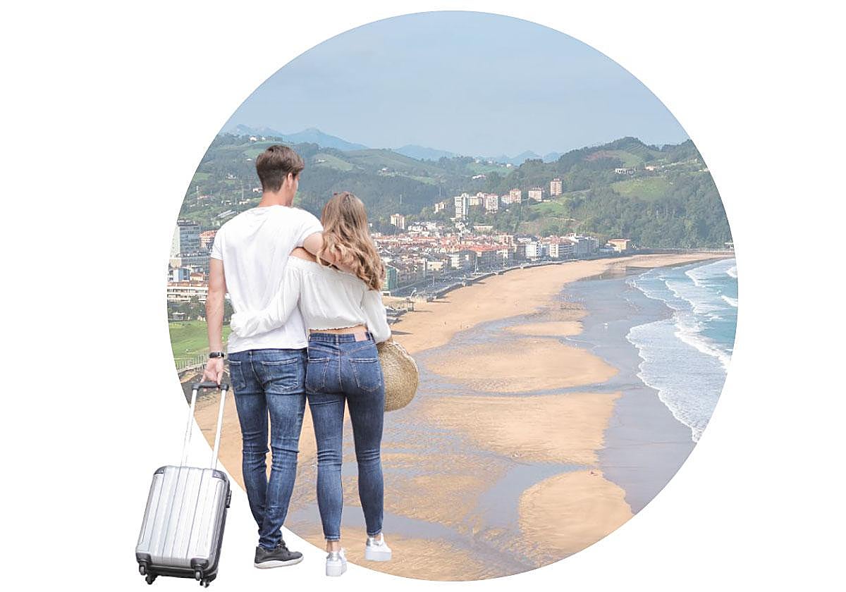 Vista aérea de la localidad de Zarautz, visitada por un número cada vez mayor de turistas.