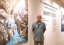 Xabier Obeso ayer en la presentación de su exposición 'Entre la razón y la emoción'.