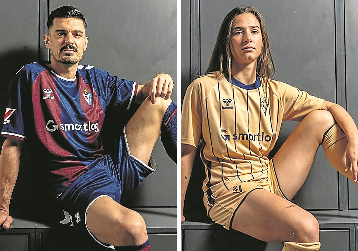 Sergio Álvarez luciendo la primera equipación y Ane Campos con la segunda.